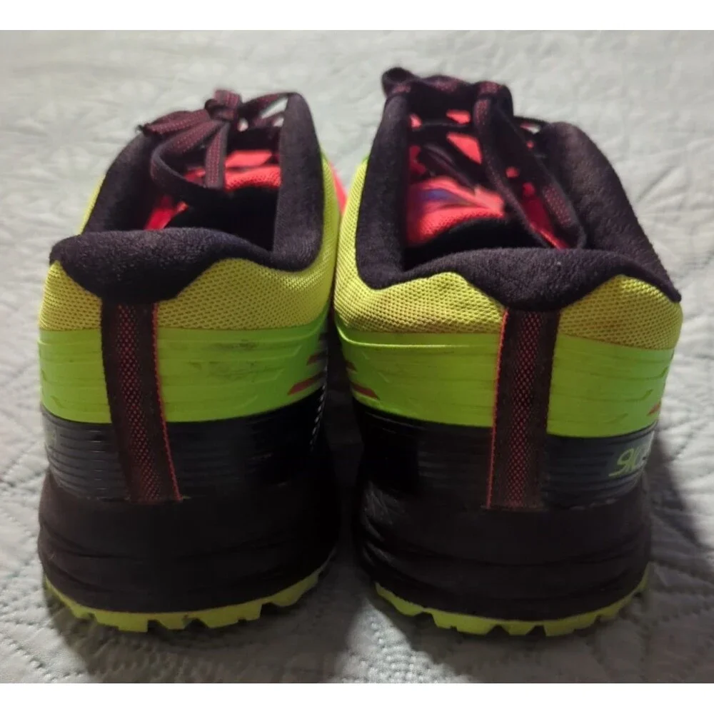 New Balance Men’s MT910v4 Trail Running Sneakers Sz 9.5 Orange Lime Green Vibram